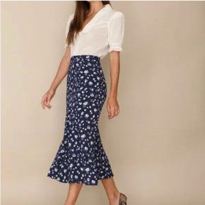Reformation Womens Bea A-Line Midi Floral Skirt in Solange Size 0
